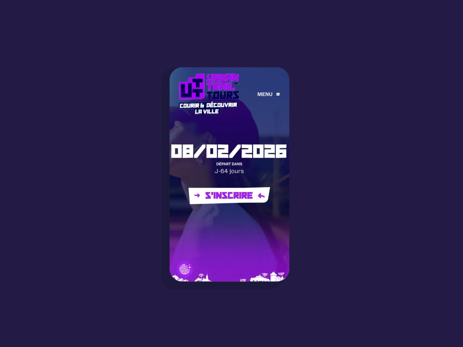 Vue de l'Accueil mobile du site Urban Trail Tours